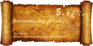 Borsoveczky Éva névjegykártya